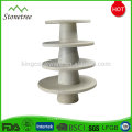 9.8" natural white marble deluxe cake stand